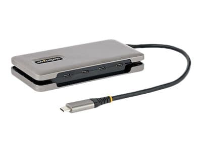 StarTech.com 4-porttinen USB-C-keskitin, 4x USB-C-portit, USB 3.1 10Gbps, kannettava USB C -keskitin 100W Power Delivery Pass-Through -virransiirroll