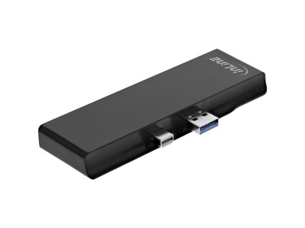 InLine MultiHub, Surface Pro 4/5/6, 3-Port USB 3.2 Typ-A Buchse HDMI 4K, kortläsare, svart