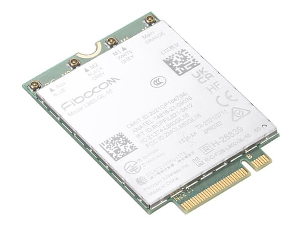 Fibocom L860-GL-16 - Trådløs mobilmodem - 4G LTE - M.2 Card - for ThinkPad P14s Gen 3 21AK, 21AL, 21J5, 21J6; T14 Gen 3 21AH, 21AJ, 21CF, 21CG