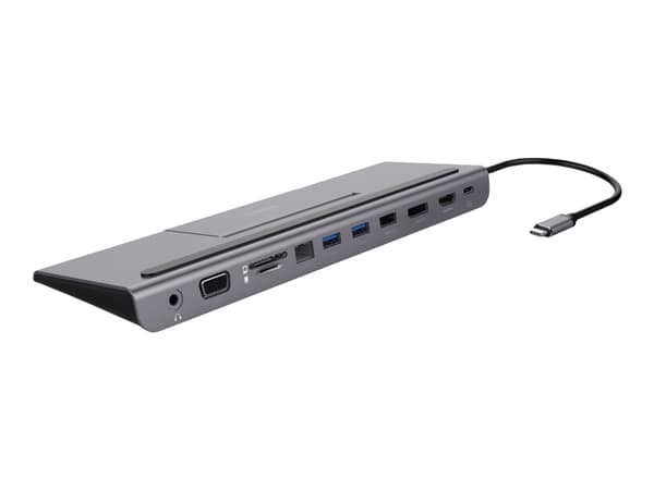 DELTACO - Dokkingstasjon - USB-C - HDMI, DP - 10Mb LAN