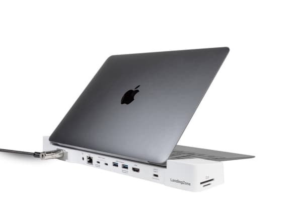 Landing Zone LZ013, Ledningsført, USB 3.2 Gen 2 (3.1 Gen 2) Type-C, 10,100,1000 Mbit/s, Hvid, MicroSD (TransFlash),SD, Kensington