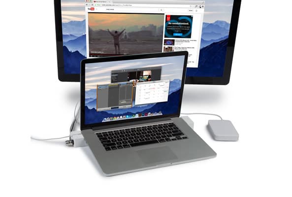 Landing Zone DOCK Express, Langallinen, Thunderbolt, USB A-tyyppi, Valkoinen, Kensington, Teho