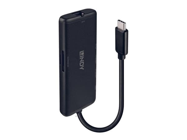 Lindy 43358, Ledningsført, USB 3.2 Gen 1 (3.1 Gen 1) Type-C, 100 W, 1.4/2.3, 10,1000 Mbit/s, lajittelu