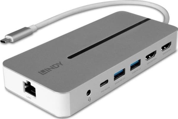 Lindy 43360, Kabel, USB 3.2 Gen 1 (3.1 Gen 1) Type-C, 3,5 mm, Silver, Vit, -20 - 40 ° C, -40 - 80 ° C