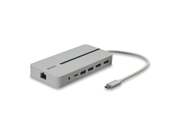 Lindy 43360, Kabel, USB 3.2 Gen 1 (3.1 Gen 1) Type-C, 3,5 mm, Silver, Vit, -20 - 40 ° C, -40 - 80 ° C