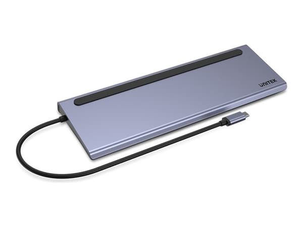 UNITEK HUB USB-C 11IN1, USB-C, RJ45, MST, 100W PD