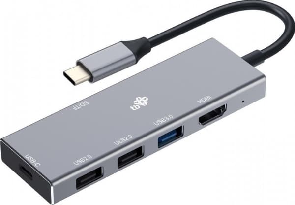 Adapter HUB USB C 7in1 - HDMI, USBx3, PD, SD/TF