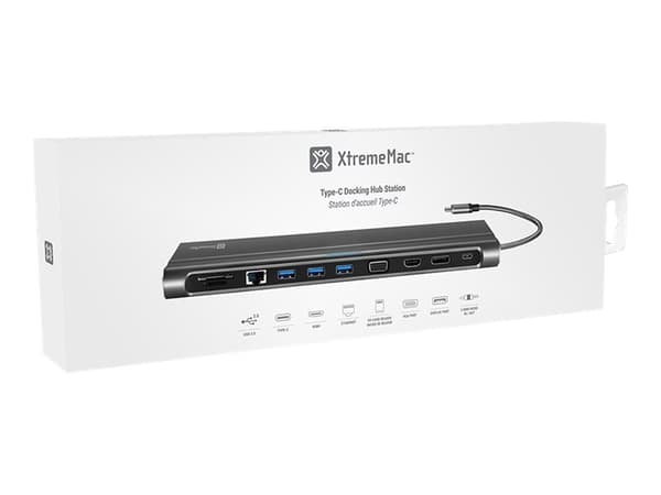 XtremeMac XWH-CDH-13 - Dokkingstasjon - USB-C - VGA, HDMI, DP - 1GbE