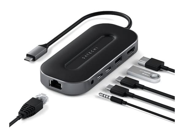 Satechi Multiport W - Dockningsstation - USB4 - HDMI - 10Mb LAN