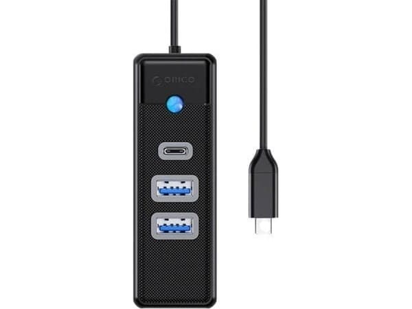 Orico Adapter Hub USB-C to 2x USB 3.0 + USB-C Orico, 5 Gbps, 0.15m (black)