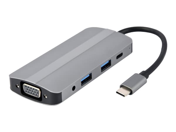 Cablexpert A-CM-COMBO8-02 - Dokkingstasjon - USB-C 3.1 - VGA, HDMI - GigE