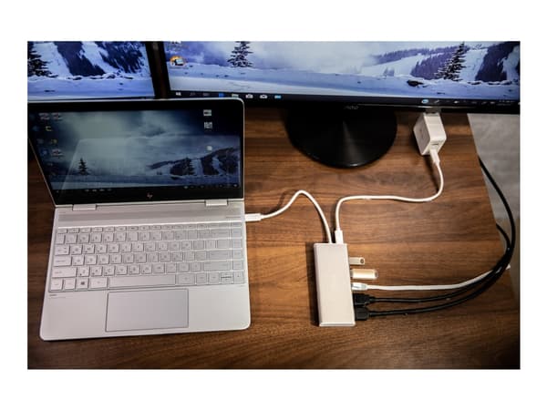 j5create JCD381-N USB Type-C™ Dual HDMI Mini Dock-Ethernet / USB 3.1 HUB / PD2.0, USB 3.2 Gen 1 (3.1 Gen 1) Type-C, 60 W, 10,100,1000 Mbit/s, Beige,