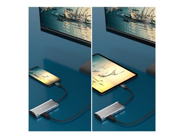 j5create JCD392-N 4K60 Elite USB-C® 10Gbps Travel Dock, Langallinen, USB 3.2 Gen 1 (3.1 Gen 1) Type-C, 100 W, USB Type-C, 10,100,1000 Mbit/s, Harmaa