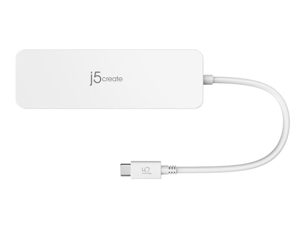 j5create JCD373-N Kevyt USB-C®-sovitin, USB 3.2 Gen 1 (3.1 Gen 1) Type-C, 60 W, Valkoinen, MicroSD (TransFlash), SD, 4K Ultra HD, 30 Hz