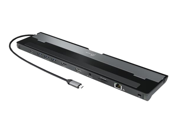 j5create JCD542-N USB-C® telakointiasema med to HDMI™-stik, USB 3.2 Gen 1 (3.1 Gen 1) Type-C, 3,5 mm, HDMI, RJ-45, USB 3.2 Gen 1 (3.1 Gen 1) Type-A,