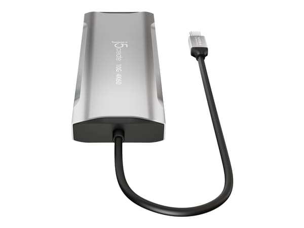 j5create JCD397-N 4K60 Elite USB-C® moninäytön minidock, langallinen, USB 3.2 Gen 1 (3.1 Gen 1) Type-C, 100 W, 1.4a, 10,100,1000 Mbps, harmaa