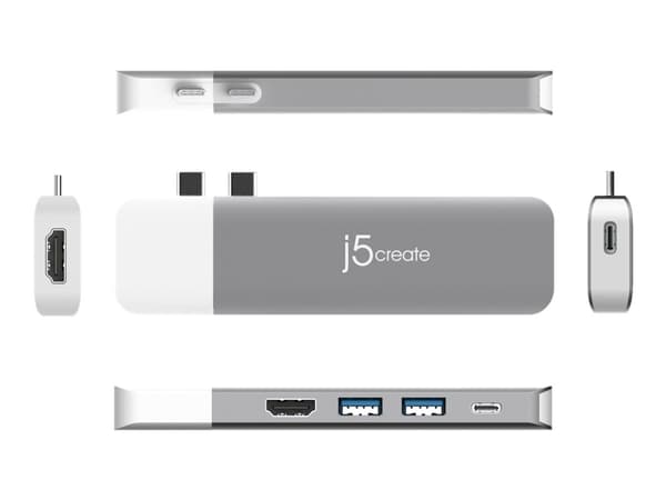 j5create JCD389-N - Mini-dockningsenhet - USB-C - HDMI