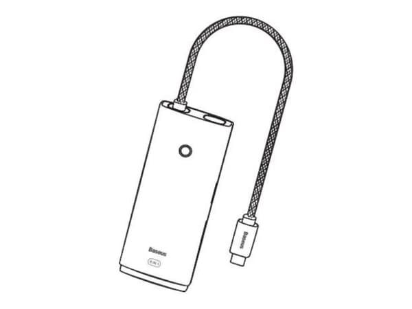 Liitäntäasema/adapteri USB C -pistoke - 2xUSB3.0, HDMI, USB C PD (lataus), SD/Micro SD-paikat BASEUS