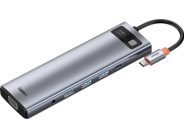 Baseus Metal Gleam Series 11-in-1, Kabel, USB 3.2 Gen 1 (3.1 Gen 1) Type-C, 100 W, 3,5 mm, 10,100,1000 Mbit/s, 10BASE-T,100BASE-TX,1000BASE-T