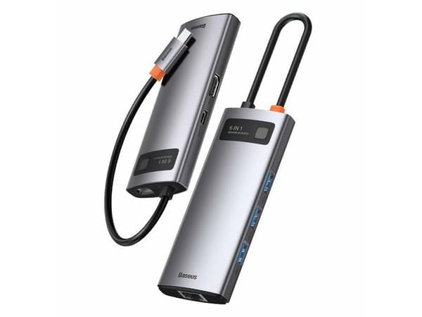 Baseus WKWG020013, Koblet med ledninger (ikke trådløs), USB 3.2 Gen 1 (3.1 Gen 1) Type-C, 100 W, Grå, 30 Hz, Aluminium