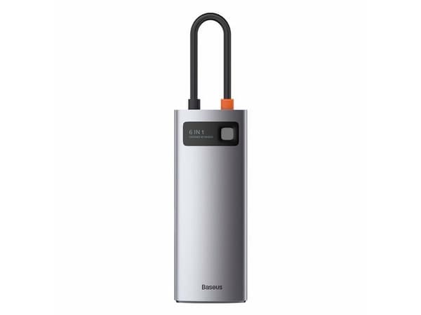 Baseus WKWG020013, Koblet med ledninger (ikke trådløs), USB 3.2 Gen 1 (3.1 Gen 1) Type-C, 100 W, Grå, 30 Hz, Aluminium