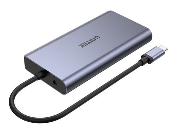 USB HUB Unitek HUB 8-in-1 USB-C 3.1; HDMI; VGA; RJ45; SD; PD 100W; D1019B