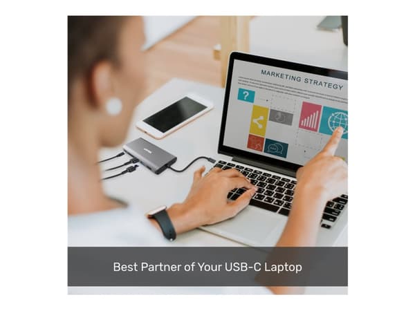 USB HUB Unitek HUB 8-in-1 USB-C 3.1; HDMI; VGA; RJ45; SD; PD 100W; D1019B