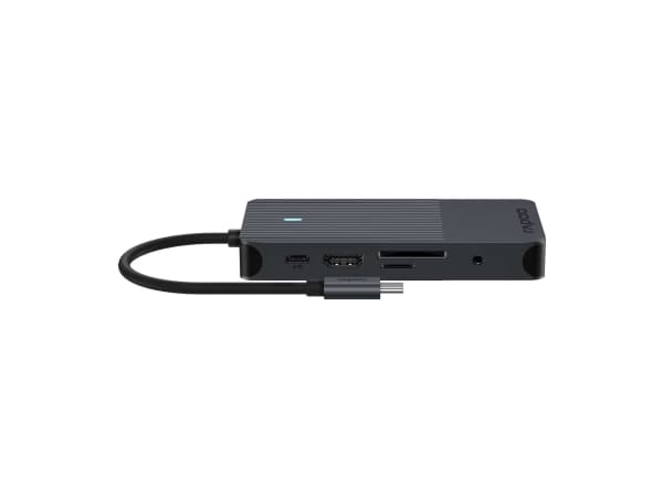 Rapoo UCM-2005, USB Type-C, 3,5 mm, DisplayPort, HDMI, RJ-45, USB 3.2 Gen 1 (3.1 Gen 1), USB Type-C, Mies, Musta, 115 mm, 60 mm