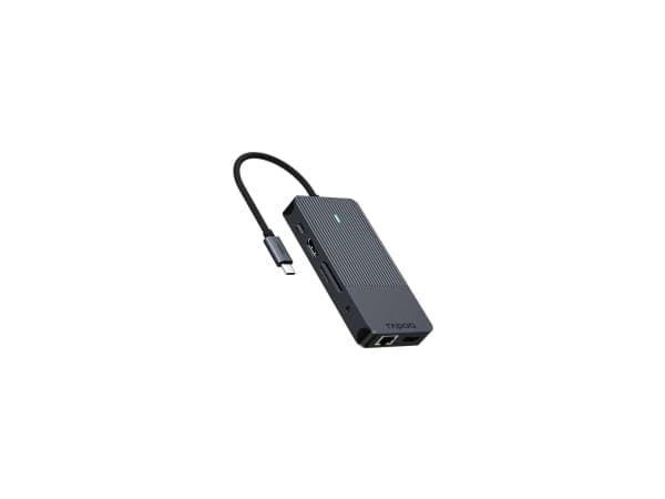 Rapoo UCM-2005, USB Type-C, 3,5 mm, DisplayPort, HDMI, RJ-45, USB 3.2 Gen 1 (3.1 Gen 1), USB Type-C, Mies, Musta, 115 mm, 60 mm