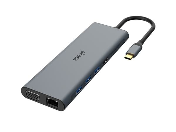 Akasa - Telakointiasema - USB-C - VGA, 2 x HDMI - 1GbE