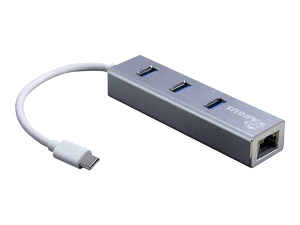 Argus IT-410-S - Hubb - 3 x SuperSpeed USB 3.0 + 1 x 10/100/1000 - skrivbordsmodell