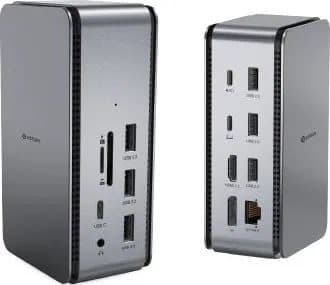 eSTUFF Pro Dual Dock - Telakointiasema - USB4 / Thunderbolt 4 - HDMI, DP - GigE