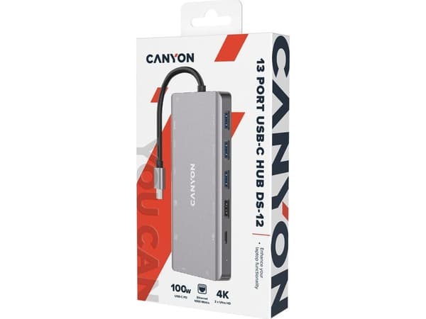 Canyon CNS-TDS12 - Dockningsstation - USB-C - 13-slot - VGA, HDMI - 1GbE