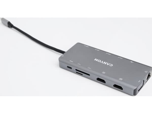 Canyon CNS-TDS12 - Dockningsstation - USB-C - 13-slot - VGA, HDMI - 1GbE