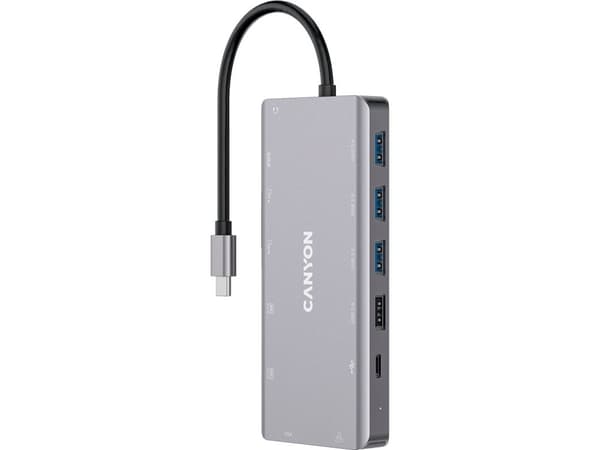 Canyon CNS-TDS12 - Dockningsstation - USB-C - 13-slot - VGA, HDMI - 1GbE