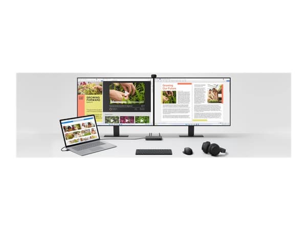 Microsoft Surface Dock - Dokkingstasjon - Thunderbolt 4 - 3 x Thunderbolt - 1GbE, 2.5GbE - 165 watt - for Surface Laptop 5 for Business, Laptop Studi