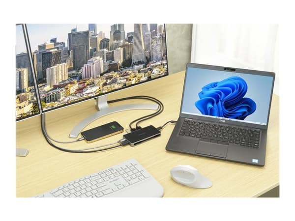 Kensington UH1460P, Langallinen, USB 3.2 Gen 1 (3.1 Gen 1) Type-C, 85 W, 1000,10,100 Mbit/s, Musta, Hopea, 5 Gbit/s