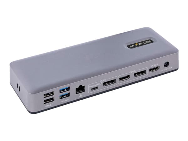 StarTech.com USB-C telakointiasema - Multi Monitor HDMI/DP/DP Alt Mode USB-C telakka - 3x 4K30 / 2x 4K60 - 7-porttinen USB-keskitin - 60W Power Deliv
