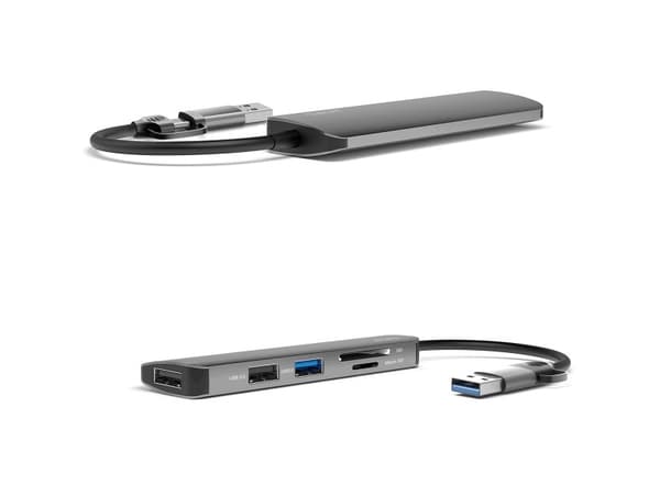 4smarts 5in1 Hub - Dokkingstasjon - for smarttelefon, bærbar, bærbar - USB-C / USB-A - 5-spors - USB 2.0, USB 3.0