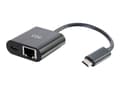 Pikkukuva 1 / 5: C2G USB-C Ethernet-sovitin virransyötöllä - Musta - Verkkosovitin - USB-C - Gigabit Ethernet x 1 - musta - musta