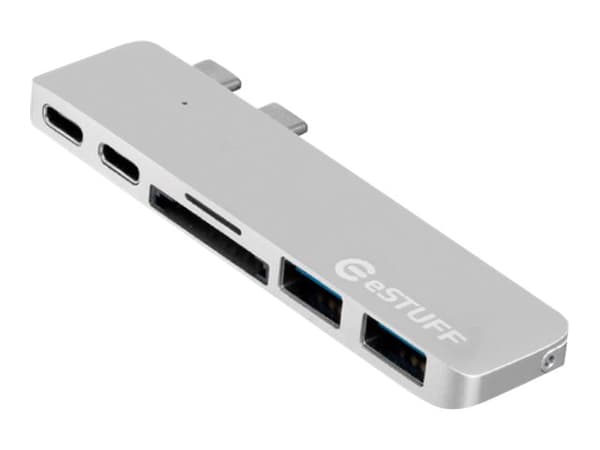eSTUFF Allure Series Slot-in Hub Pro - telakointiasema - USB-C / Thunderbolt 3 - Apple MacBook Pro:lle, jossa on Touch Bar (Midt 2017, Sent 2016)