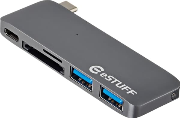 eSTUFF Allure Series - Hubb - 2 x SuperSpeed USB 3.0 x USB-C - skrivbordsmodell