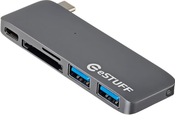 eSTUFF Allure Series - Hubb - 2 x SuperSpeed USB 3.0 x USB-C - skrivbordsmodell