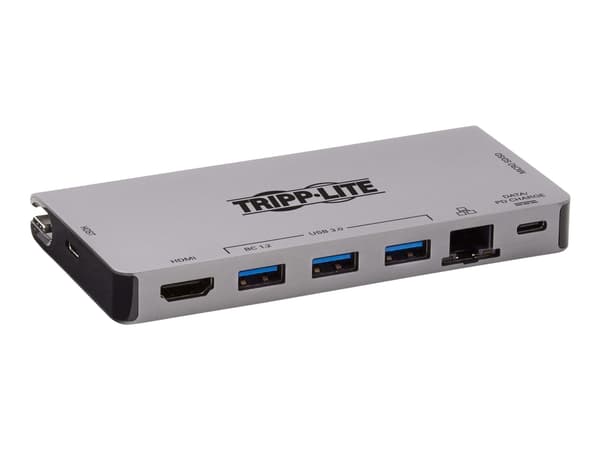 Tripp Lite USB C -telakointiasema USB Hub 4k w/ HDMI, Gbe Gigabit Ethernet, SD-kortinlukija, PD-lataus - Telakointiasema - USB-C 3.1 / Thunderbolt 3