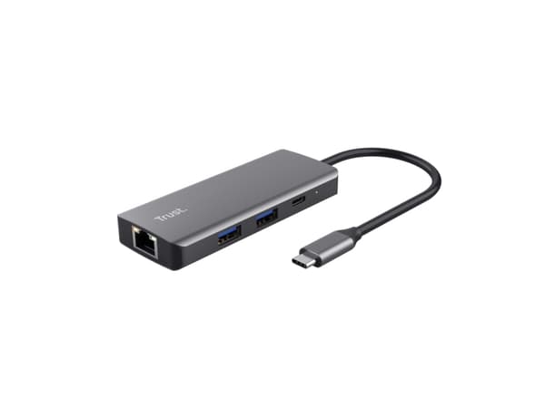 Trust Dalyx, USB Type-C, USB 2.0, 1000 Mbit/s, 60 Hz, 3840 x 2160 pikseliä, Hopea