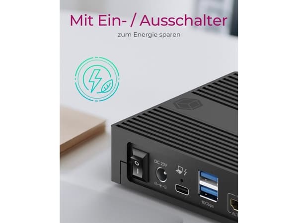 ICY BOX IB-DK2246AC - Dockningsstation - för bärbar dator - USB-C 3.2 Gen 2 / Thunderbolt 3 / Thunderbolt 4 - 2 x DP, 3 x HDMI - 1GbE - 130 Watt - Eu