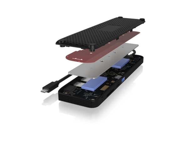 ICY BOX IB-DK2116-C, Ledningsført, USB 3.2 Gen 1 (3.1 Gen 1) Type-C, 100 W, 10,100,1000 Mbit/s, Sort, MicroSD (TransFlash), SD