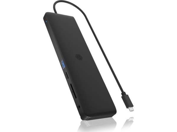 ICY BOX IB-DK2116-C, Ledningsført, USB 3.2 Gen 1 (3.1 Gen 1) Type-C, 100 W, 10,100,1000 Mbit/s, Sort, MicroSD (TransFlash), SD
