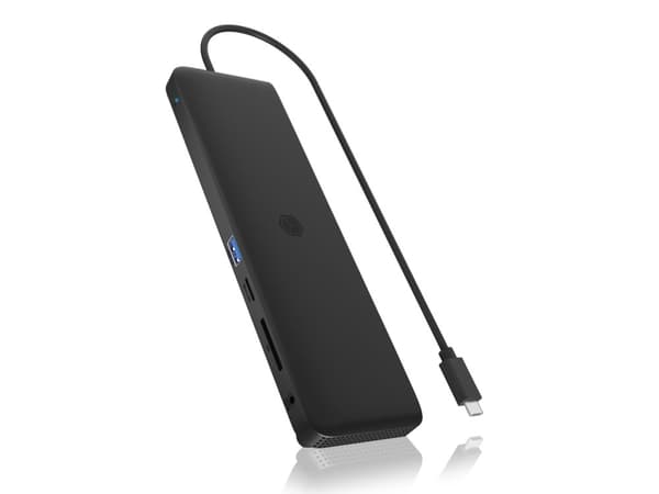 ICY BOX IB-DK2116-C, Ledningsført, USB 3.2 Gen 1 (3.1 Gen 1) Type-C, 100 W, 10,100,1000 Mbit/s, Sort, MicroSD (TransFlash), SD