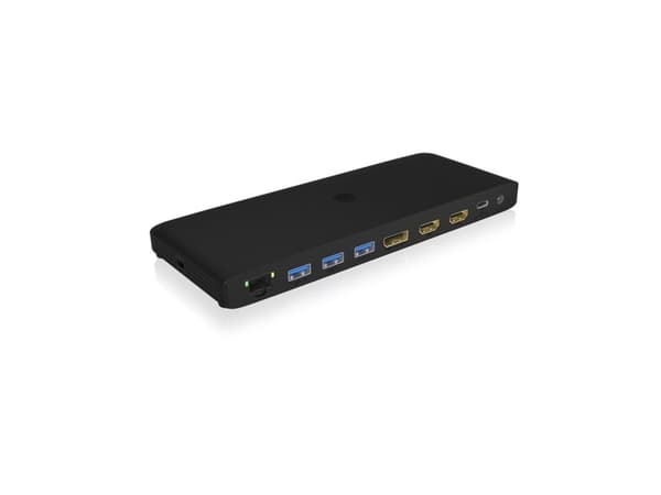 ICY BOX IB-DK2416-C, Ledningsført, 65 W, 10,100,1000 Mbit/s, Sort, MicroSD (TransFlash), SD, 3840 x 2160 pikseliä